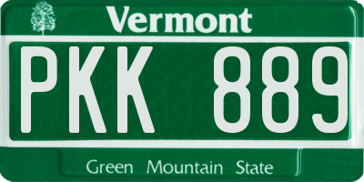 VT license plate PKK889