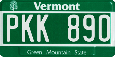 VT license plate PKK890