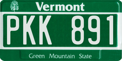 VT license plate PKK891