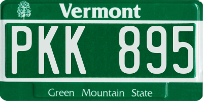 VT license plate PKK895