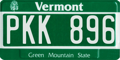 VT license plate PKK896