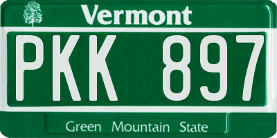 VT license plate PKK897
