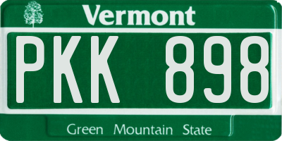 VT license plate PKK898
