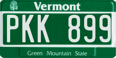 VT license plate PKK899