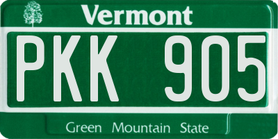 VT license plate PKK905