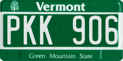 VT license plate PKK906