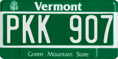VT license plate PKK907
