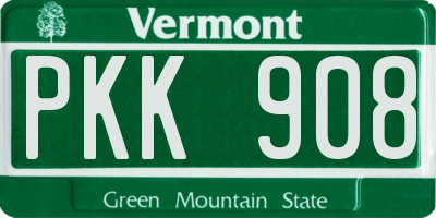 VT license plate PKK908