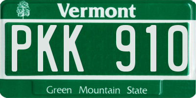 VT license plate PKK910