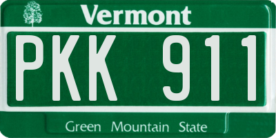 VT license plate PKK911