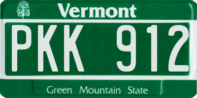 VT license plate PKK912