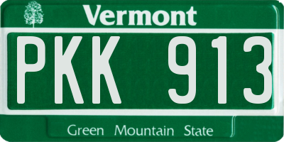 VT license plate PKK913
