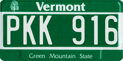 VT license plate PKK916
