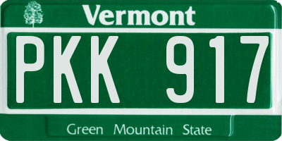 VT license plate PKK917