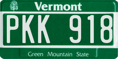 VT license plate PKK918