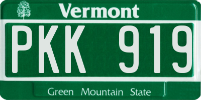VT license plate PKK919