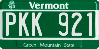 VT license plate PKK921