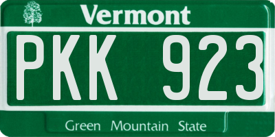 VT license plate PKK923