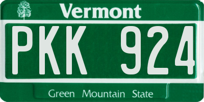 VT license plate PKK924