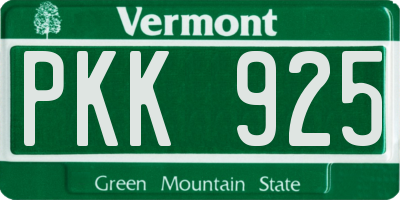 VT license plate PKK925