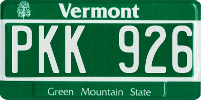 VT license plate PKK926