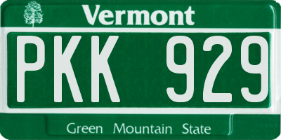 VT license plate PKK929