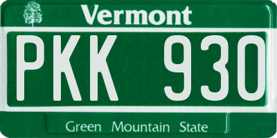 VT license plate PKK930