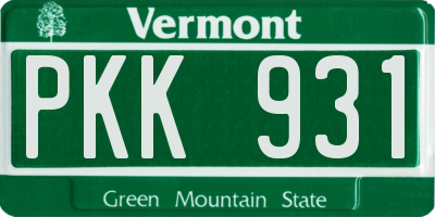 VT license plate PKK931
