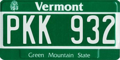 VT license plate PKK932