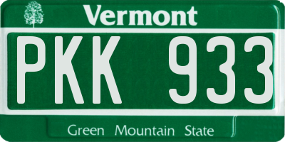 VT license plate PKK933