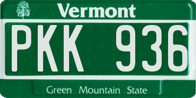 VT license plate PKK936