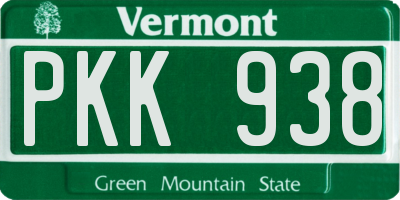 VT license plate PKK938