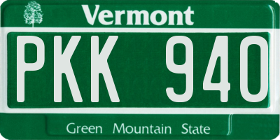 VT license plate PKK940