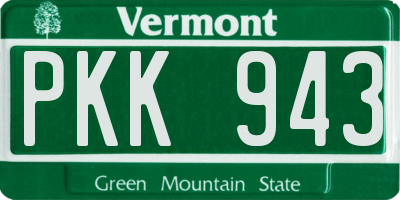 VT license plate PKK943