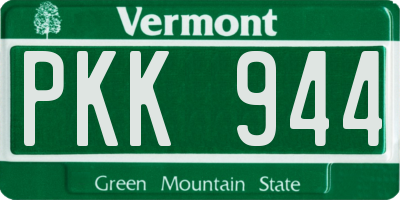 VT license plate PKK944