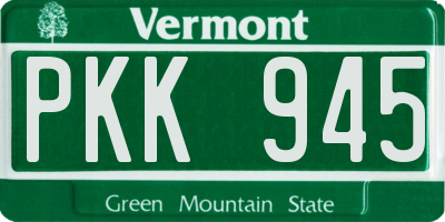 VT license plate PKK945