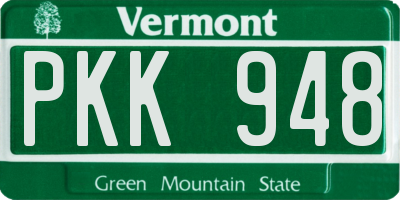 VT license plate PKK948
