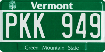 VT license plate PKK949