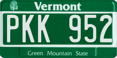 VT license plate PKK952