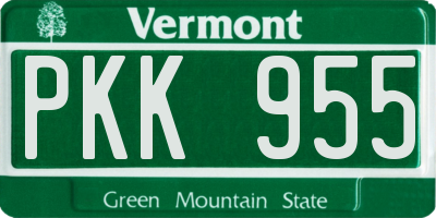 VT license plate PKK955