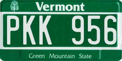 VT license plate PKK956