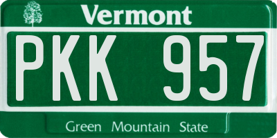 VT license plate PKK957