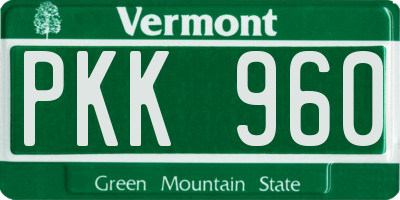VT license plate PKK960