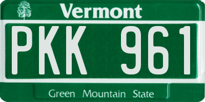 VT license plate PKK961