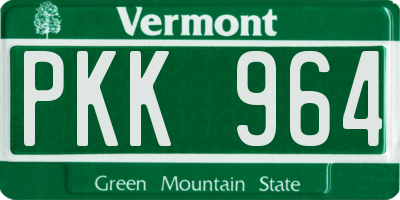 VT license plate PKK964