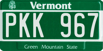VT license plate PKK967