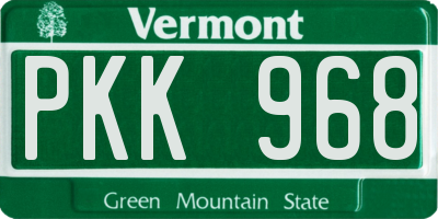 VT license plate PKK968