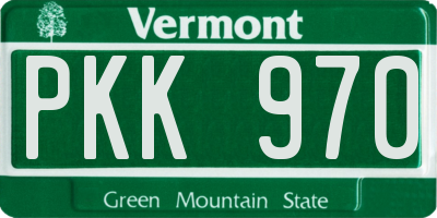 VT license plate PKK970