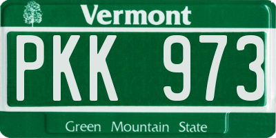 VT license plate PKK973