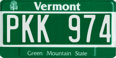 VT license plate PKK974